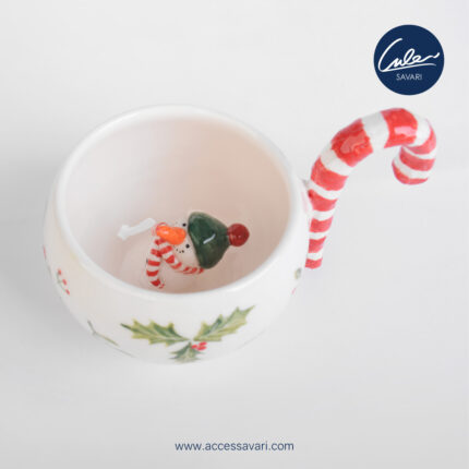 ماگ بزرگ دستساز آدم برفی کریسمس