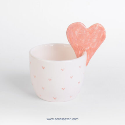 ماگ دستساز دسته قلبی کیوت